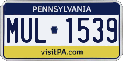 PA license plate MUL1539