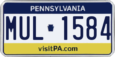 PA license plate MUL1584