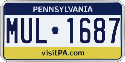PA license plate MUL1687