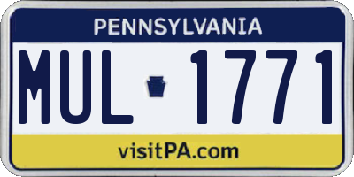 PA license plate MUL1771