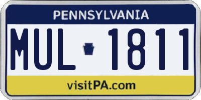 PA license plate MUL1811