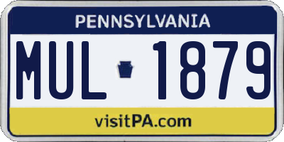 PA license plate MUL1879
