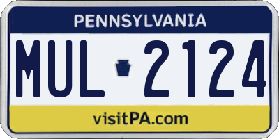 PA license plate MUL2124