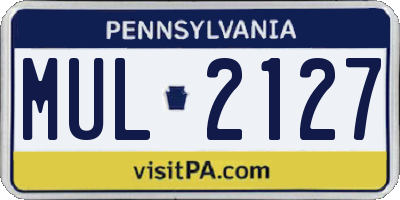 PA license plate MUL2127