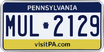 PA license plate MUL2129