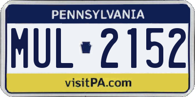 PA license plate MUL2152