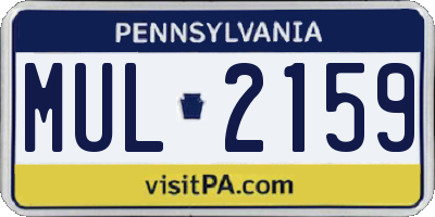 PA license plate MUL2159