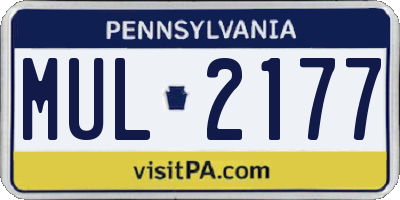 PA license plate MUL2177