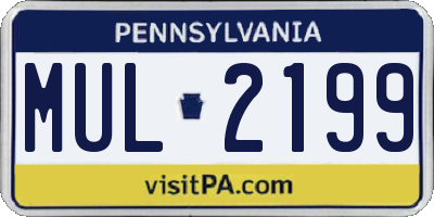 PA license plate MUL2199