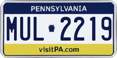 PA license plate MUL2219