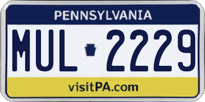 PA license plate MUL2229