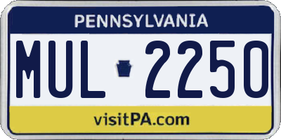 PA license plate MUL2250