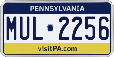 PA license plate MUL2256