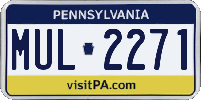 PA license plate MUL2271