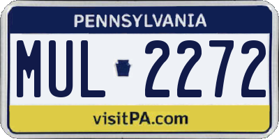 PA license plate MUL2272