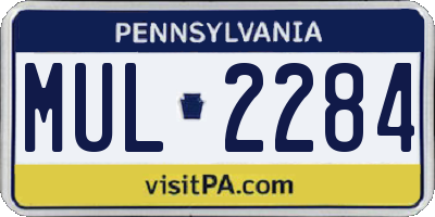 PA license plate MUL2284