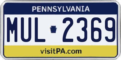 PA license plate MUL2369