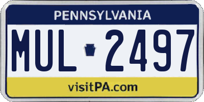 PA license plate MUL2497