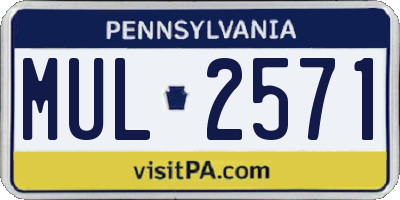 PA license plate MUL2571