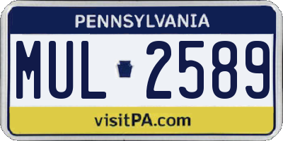 PA license plate MUL2589
