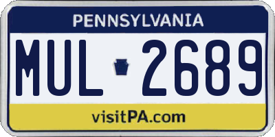 PA license plate MUL2689