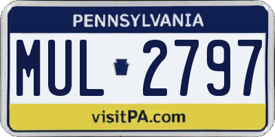 PA license plate MUL2797