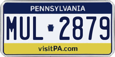 PA license plate MUL2879