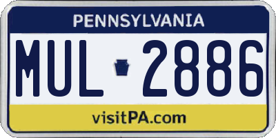 PA license plate MUL2886