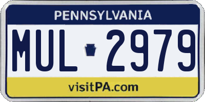 PA license plate MUL2979