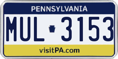 PA license plate MUL3153