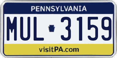 PA license plate MUL3159