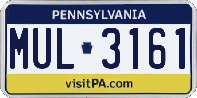 PA license plate MUL3161