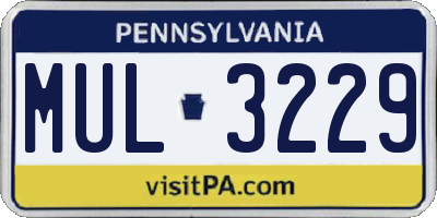 PA license plate MUL3229
