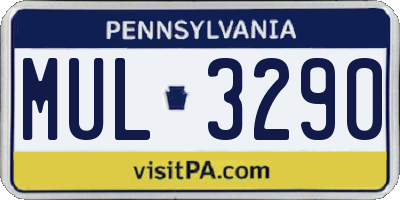PA license plate MUL3290