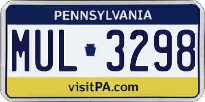 PA license plate MUL3298