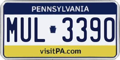 PA license plate MUL3390