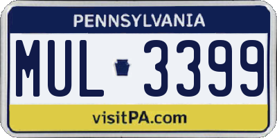 PA license plate MUL3399