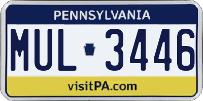 PA license plate MUL3446