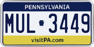 PA license plate MUL3449