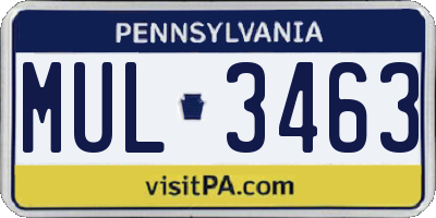 PA license plate MUL3463