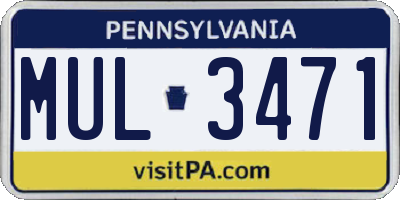 PA license plate MUL3471