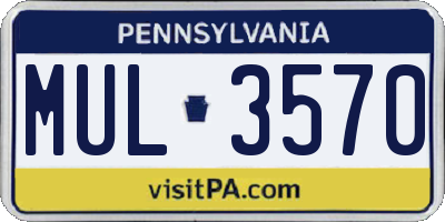 PA license plate MUL3570
