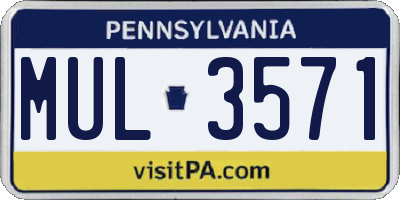 PA license plate MUL3571