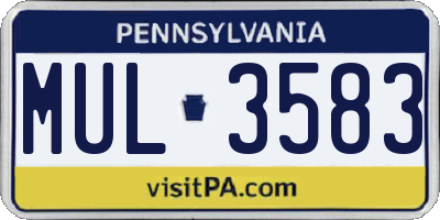 PA license plate MUL3583