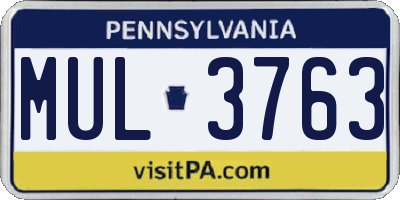 PA license plate MUL3763