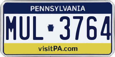 PA license plate MUL3764