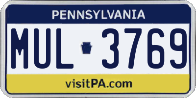 PA license plate MUL3769
