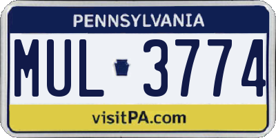 PA license plate MUL3774