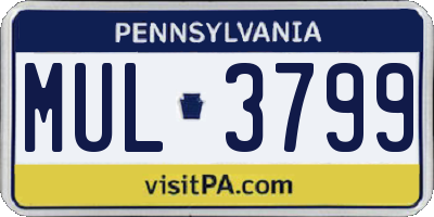 PA license plate MUL3799