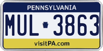 PA license plate MUL3863